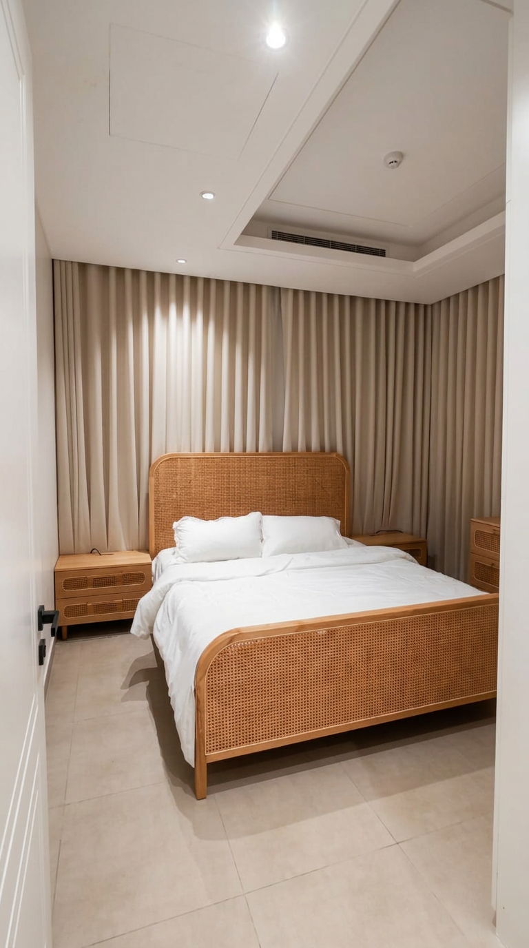 Bedroom of furnished apartment in Al Muruj, Riyadh